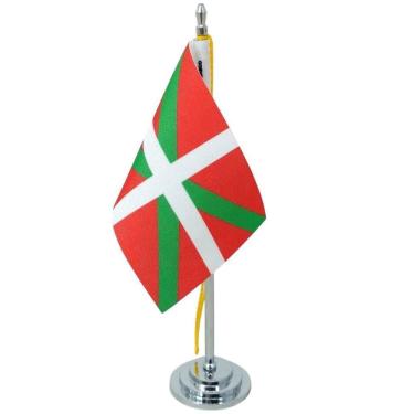 Imagem de Mini Bandeira Mesa País Basco Com 8Cm X 5,5Cm E 15Cm Mastro