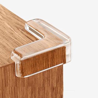 Imagem de Pacote com 12 protetores de canto, protetor de canto transparente para móveis e amortecedores de segurança para bordas de mesa e cantos afiados - à prova de água (forma de L)