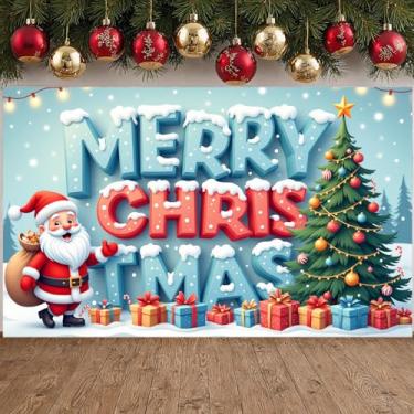 Imagem de Faixa de Natal Natal Natal Feliz Natal Decoração de férias de inverno Presépio azul para decoração ao ar livre reunião de família