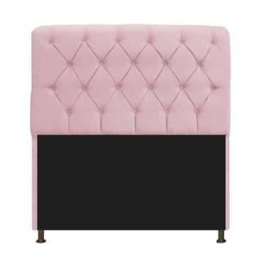 Imagem de Cabeceira Estofada Lady 160 Cm Queen Size Com Capitonê Suede - Doce Sonho Móveis Rosa Bebê