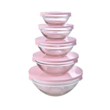 Imagem de Jogo Potes Bowls Tigelas Vasilhas Vidro Com Tampa Guardar - Quality Ho