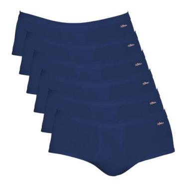 Imagem de Kit 6 Cuecas Zorba Slip Linea com Abertura Algodão 185 Marinho - P, P,