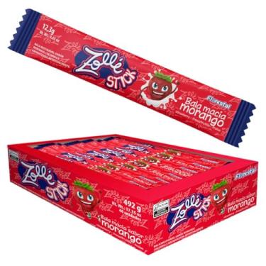 Imagem de Bala Mastigável Morango Zolle Stick 492g C/40unidades - Florestal
