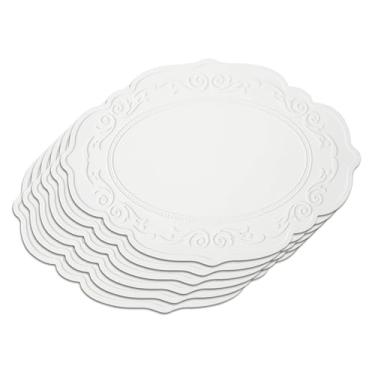 Imagem de Privalace Jogo americano de mesa durável, conjunto de 4, tapetes de mesa impermeáveis antiderrapantes e resistentes ao calor, tapetes de silicone para jantar e festa ao ar livre.