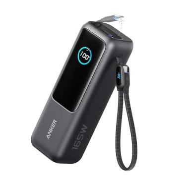 Imagem de Anker Power Bank, 25.000mAh Carregador Portátil para Notebook, 3-Portas 100W USB-C, Cabos Retráteis Integrados, Aprovado para Viagens Aéreas, Compatível com iPhone 16/15, MacBook, Samsung e Mais