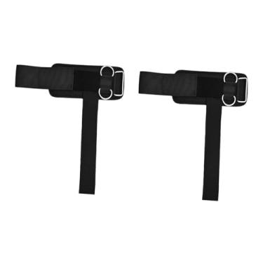 Imagem de Dynwave 2x Munhequeiras de Levantamento de Peso com Suporte Acolchoado e Anéis Duplos em D para Treinamento de Levantamento de Peso no Supino, para Homens e, Preto 32x17.5cm