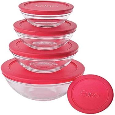 Imagem de Potes plasticos para armazenamento de alimentos com tampa, hermeticos, duraveis, e reutilizaveis,coloridos.