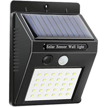Imagem de Lâmpada Solar LED de Parede com Sensor de Presença – Iluminação Externa Automática, Econômica e Sem Fios, 30 Leds, Ideal para Jardins, Garagens e Corredores