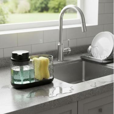 Imagem de Dispenser Porta Detergente Com suporte Para Esponja Buchinha 330ml Acr