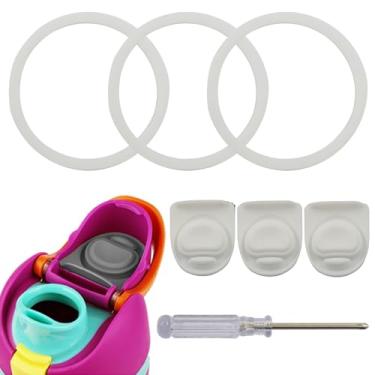 Imagem de Seimneire 3 peças de rolha de substituição com 3 anéis de vedação de garrafa, garrafa de água de borracha sem BPA Silicagel adequada para Owala 19/24/25/32/1,134 g acessórios de vedação de tampa à