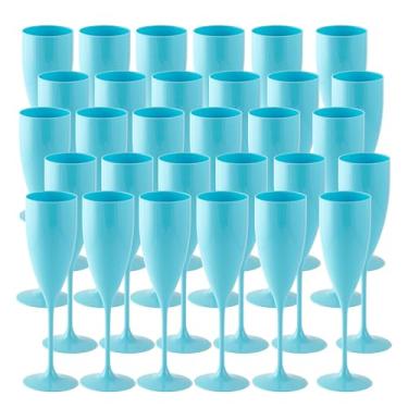 Imagem de Grupo Mirandinha Taças de Champagne Acrílico 160 ml – Kit com 30 Unidades – Design Sofisticado, Resistente e Reutilizável – Ideais para Casamentos, Aniversários e Decoração de Festas - Azul Bebê