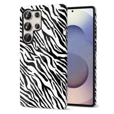 Imagem de Svanove Capa de telefone com estampa de zebra para Samsung Galaxy S25 Ultra feminina, linda capa de zebra para mulheres e meninas, design de estampa de animal retrô moderno de luxo, capa de plástico