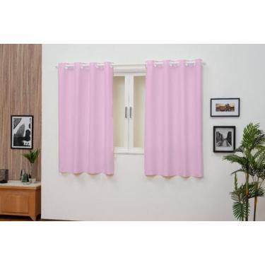 Imagem de Cortina Oxford Tecido 2,00x1,40 sala/quarto-Rosa - Filomena