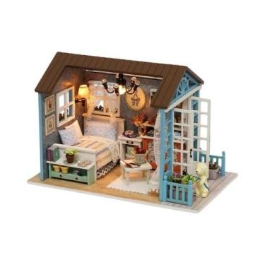 Imagem de Kit De Casa De Bonecas Miniatura De Madeira DIY, Quebra-Cabeça 3D Com 