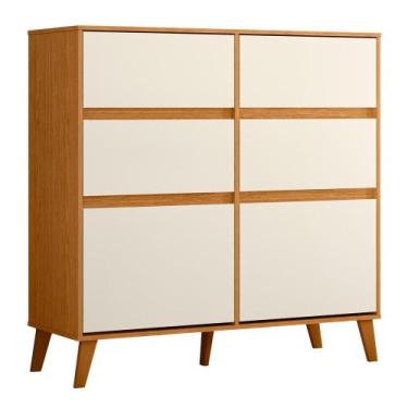 Imagem de Cômoda Sapateira 4 Gavetas 2 Portas Kansas - ALBATROZ MOVEIS, Madeirad