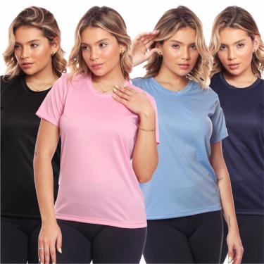 Imagem de Kit 4 Camisas Academia Esportiva Com Proteção Uv Feminina-Feminino