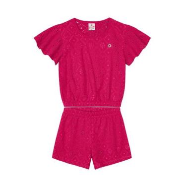 Imagem de Conjunto infantil menina em malha Brandili, 4, Rosa