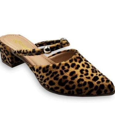 Imagem de Mulle Salto 2 em 1 Feminino Sandália Tornozeleira Fashion Tamanco Bico