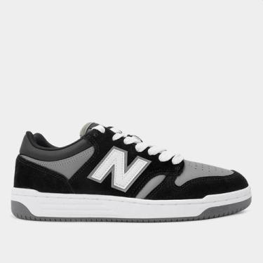 Imagem de Tênis New Balance 480 Low Masculino, Preto, Cinza, 40
