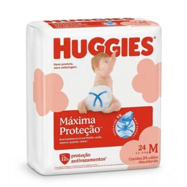 Imagem de Fralda Huggies Máx Proteção M 24 Un. Canais de Absorção 12h