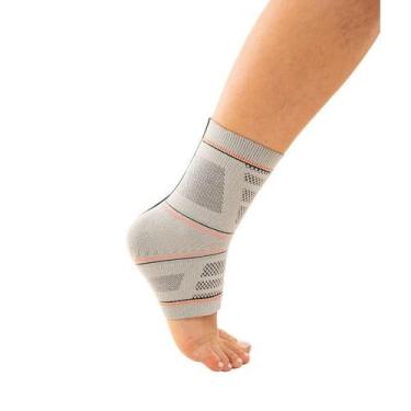 Imagem de N1 Sport Tornozeleira Training Fechada Cinza G Knit 3D com Compressão 
