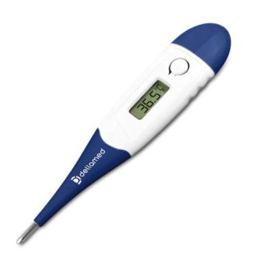 Imagem de Termômetro Clínico Digital Haste Flexível Azul - Precisão e Conforto -