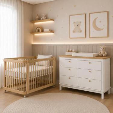 Imagem de Berço Evolutivo 3 em 1 Mini Berço Berço e Mini Cama Cômoda Grande 6 Ga
