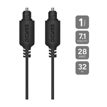 Imagem de Cabo de Audio Optico Digital Toslink Macho 1M Pod 1 PCYES