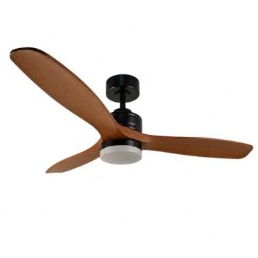 Imagem de Ventilador de Teto Elegant Preto Madeira 3 Pás com Led Multicolor