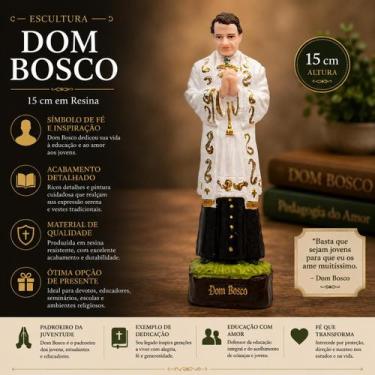 Imagem de Escultura Dom Bosco 15 cm em Resina - Lua Mística - 100% Original - Lo