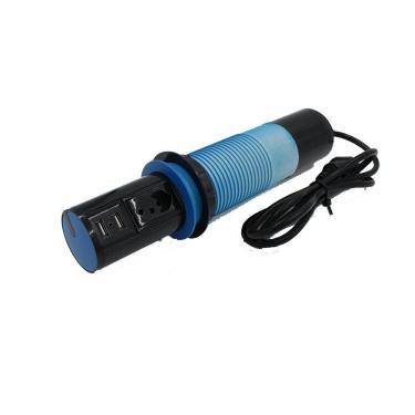 Imagem de Mini Torre Totem Automatico 1 Tomada 10a 2 Usb - Azul e Preto