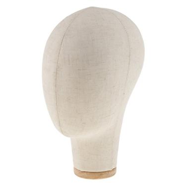 Imagem de Cabeça de manequim de tela de cortiça para perucas 51 cm | Modelo de exibição, estilo, secagem | Reutilizável, ecológico | Para uso profissional, salão de beleza ou pessoal - Bege