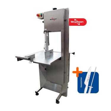 Imagem de Serra Fita Inox Para Carne Açougue Profissional 2,82m Regulador SL-282 220v Skymsen + Faca + Chaira