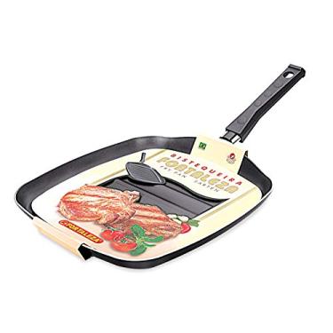 Imagem de Bistequeira/Grill Retangular E Espátula Alumínio Fortaleza Preto