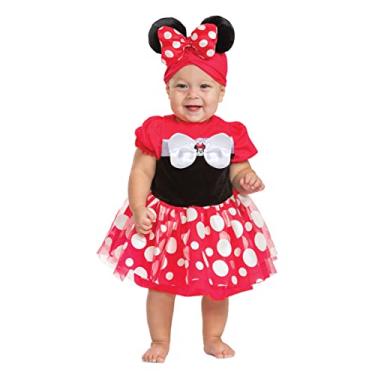 Imagem de Disguise Fantasia para bebês meninas Minnie Mouse, fantasia oficial da Minnie Mouse da Disney, macacão e orelhas, tamanho infantil, Conforme mostrado., Size (6-12 months)