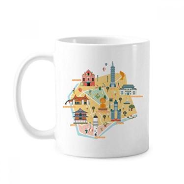 Imagem de TaiPei Map Attrations Eluanbi Lighthouse Caneca Cerâmica Café Porcelana Utensílios de Mesa