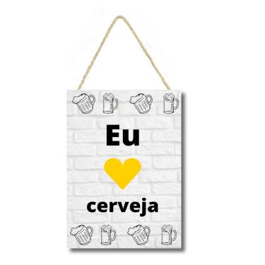 Imagem de Placa decorativa mdf com corda eu amo cerveja cod 24