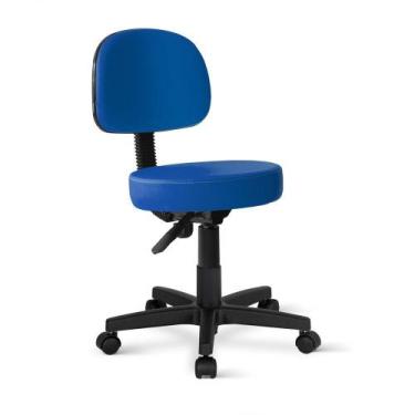 Imagem de Cadeira Mocho Palmi Giratória Universal Azul - Flex Cadeiras
