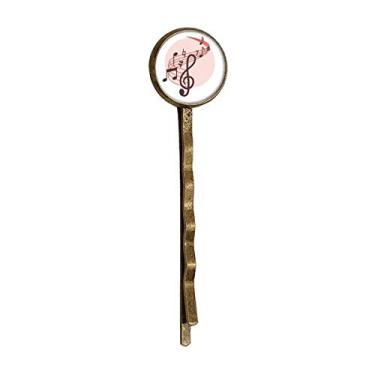 Imagem de Bandana vermelha Movg notas musicais retrô de metal para cabelo Bobby Pin