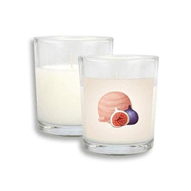 Imagem de Bola de sorvete rosa de romã com vela branca, cera de incenso perfumada de vidro