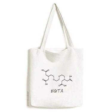Imagem de Chemistry EGTA Bolsa de lona com fórmula estrutural química bolsa de compras casual