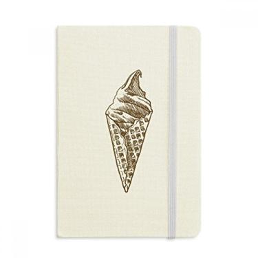 Imagem de Caderno de cones de sorvete com desenho de chocolate em creme oficial de tecido rígido diário clássico