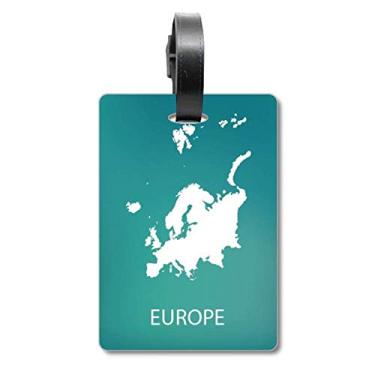 Imagem de Mapa de contorno da Europa Continente Bolsa de mala Etiqueta Cartão de Bagagem Scutcheon Etiqueta
