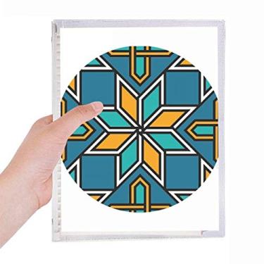 Imagem de Caderno de flores abstratas Marrocos azul laranja com folhas soltas diário recarregável artigos de papelaria