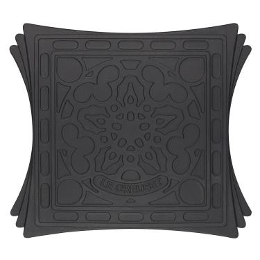 Imagem de Novo Suporte de Silicone Quadrado 2 Peças Preto Black Onix Le Creuset