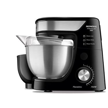 Imagem de MONDIAL Batedeira Planetária, Preto/Inox, 700W, 110V - BP-02P-B-TI