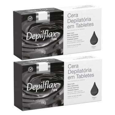 Imagem de COMBO 2KG CERA QUENTE EM TABLETES PARA DEPILACAO DEPILFLAX (2KG NEGRA)