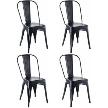 Imagem de Kit 4 Cadeiras Design Tolix Iron Industrial Jantar Varanda. - Gardenli