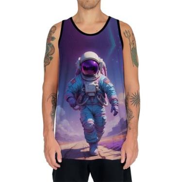 Imagem de Camiseta Regata Tshirt Estampa Astronauta Lua Galaxia Hd 1 - Enjoy Sho
