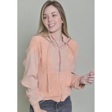 Imagem de Blusa Teddy Dialogo Com Capuz Cordão e Bolsos Fro-Feminino